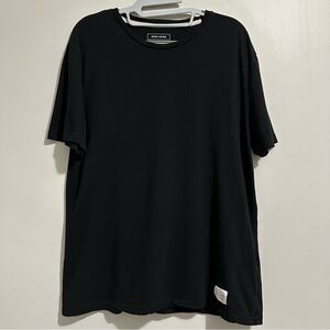 Adam Levine Collection Classic Black Short Sleeve Basic Tee with Patch Size L